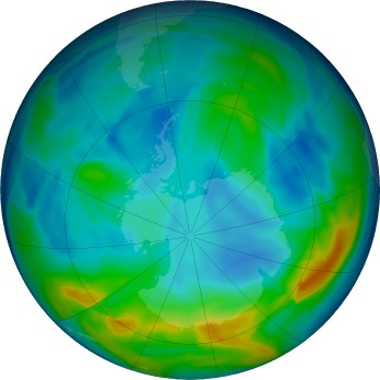 Antarctic ozone map for 2024-06-01